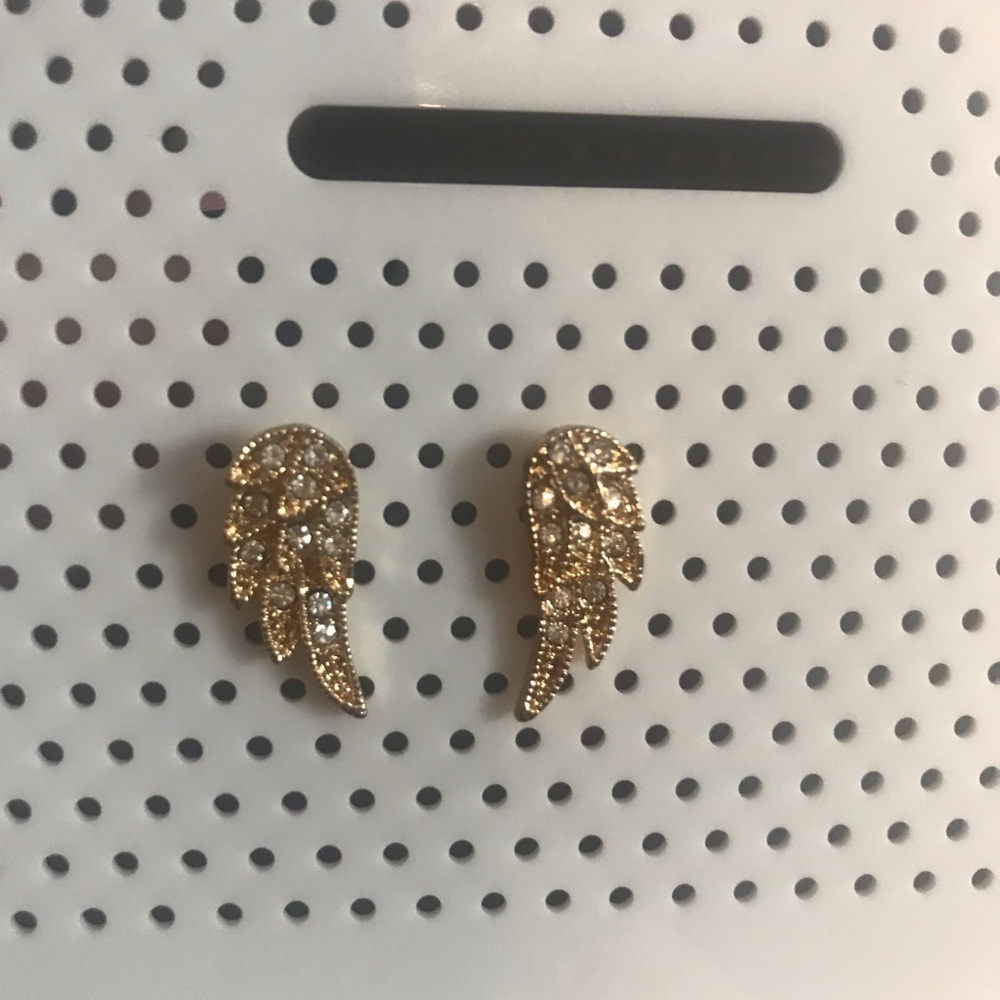Gold angel wing earrings